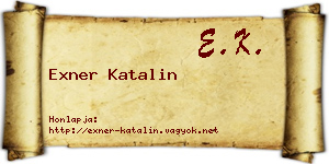 Exner Katalin névjegykártya